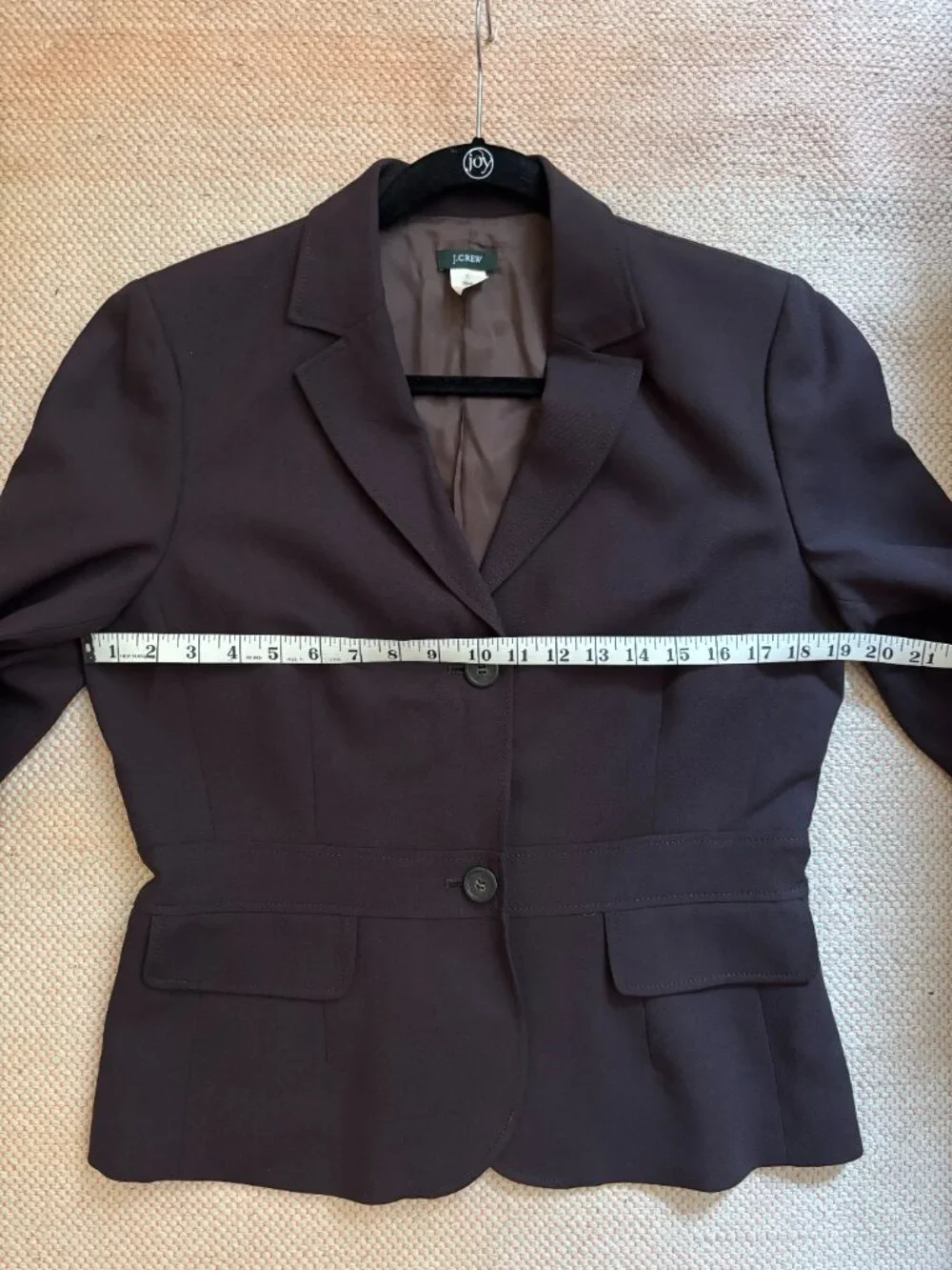 J.Crew 100% Wool Tailored Blazer Jacket Brown Single-Breasted Size 12 Tall